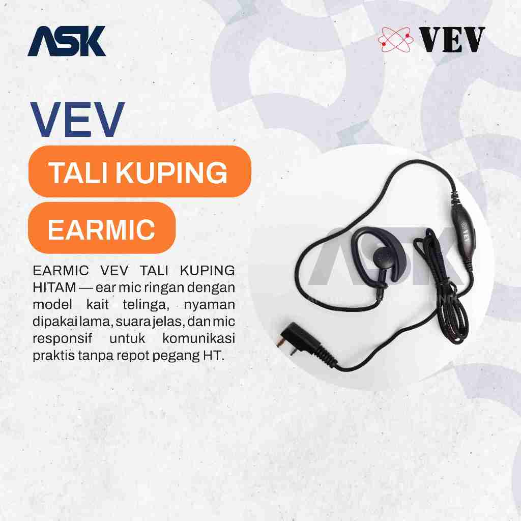 Earmic Handy Talky Tali Kuping VEV / Ear mic HT Tali Kuping VEV