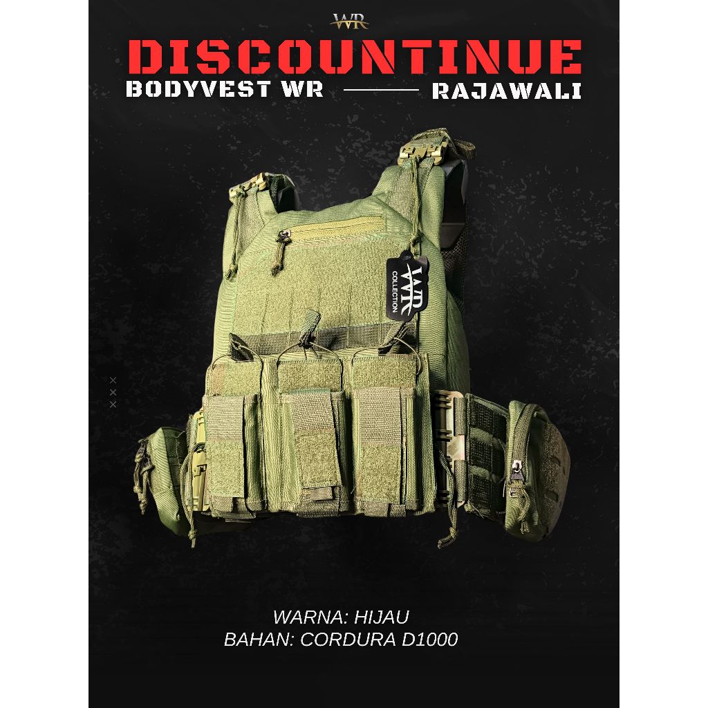 Bodyvest Rompi Rajawali Tactical Quick Release Merk WR / Body Vest TNI Polri Satgas / Rompi Anti Pel