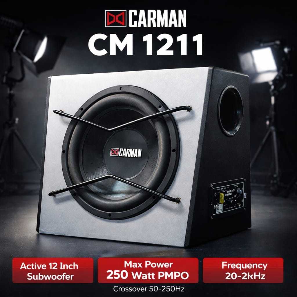 Subwoofer Aktif Mobil 12inch Bassbox CARMAN CM 1211/CARMAN 1211 SPEAKER MOBIL