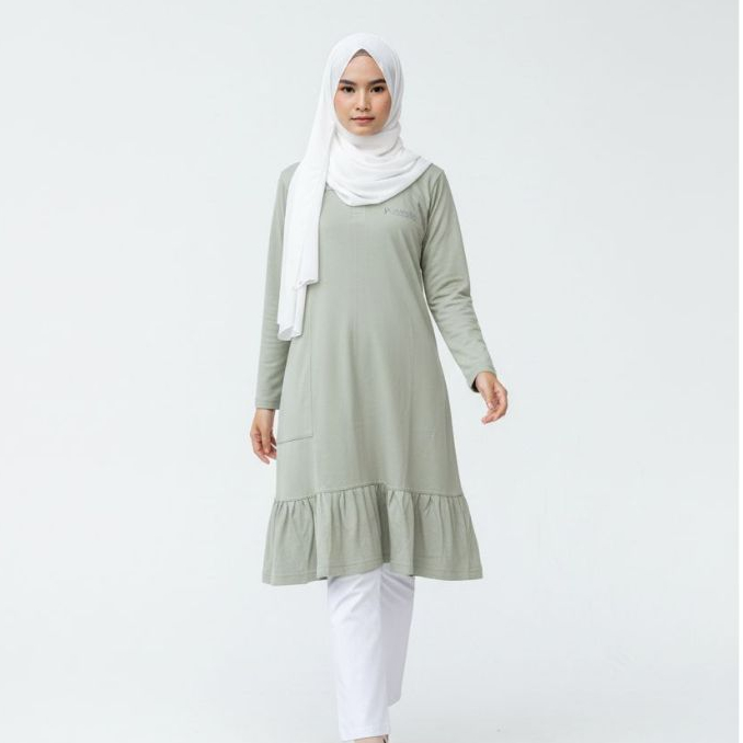 Kaos Tunik Rempel Wanita By JMORE Bahan Cotton Katun Combed 24s/30s Panjang Bawah Lutut & Rempel Baw