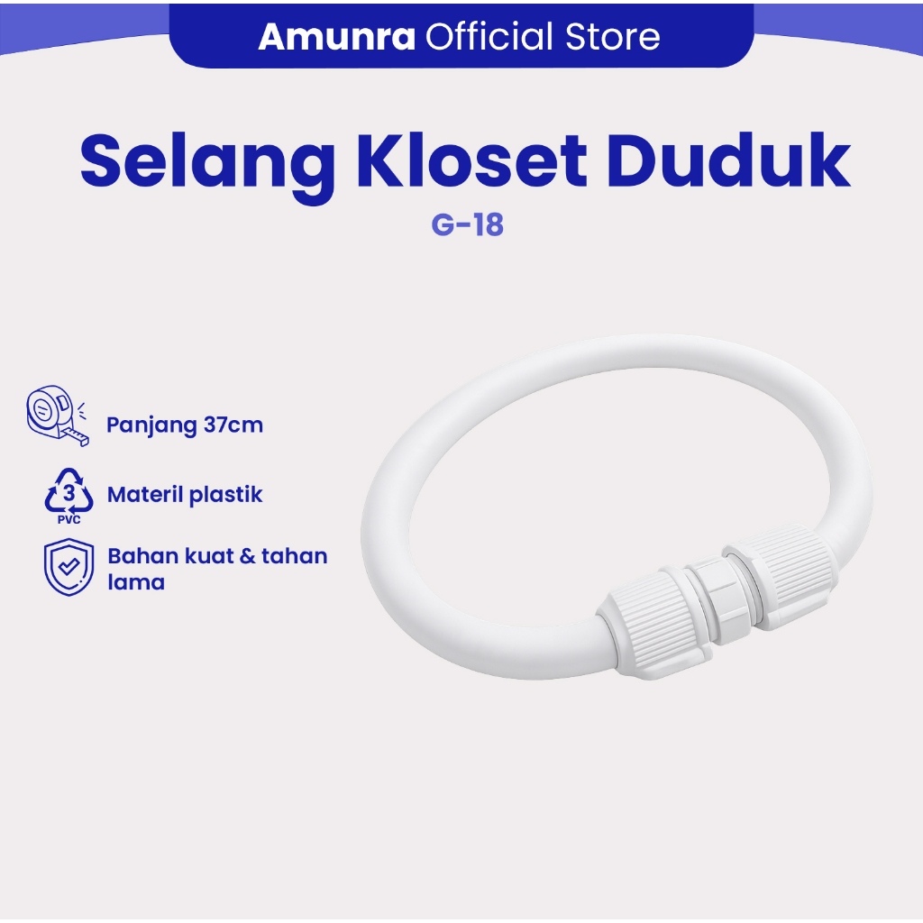 Amunra G-18 - Selang Untuk Kloset Duduk Selang WC Selang Shower Toilet Selang Fleksibel 37cm
