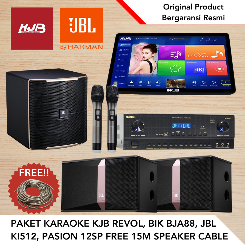 Paket Karaoke KJB Revol Karaoke player BIK BJA 88 Amplifier JBL KI512 Karaoke Speaker PASION 12SP Ka