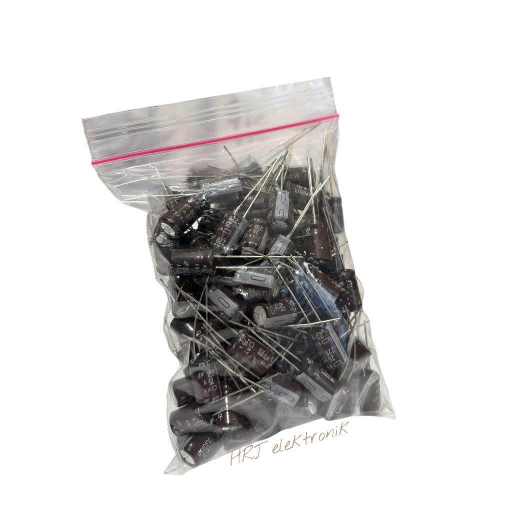 Elco 220uf 25v (100 pcs) - Elco Kapasitor bekerja dengan stabil pada tegangan 25v ups