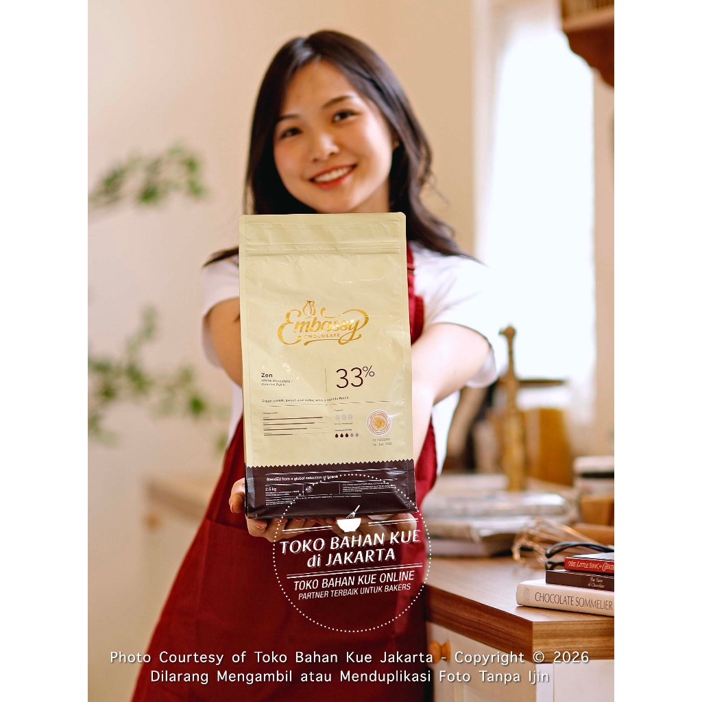 Embassy Chocolate - ZEN 33% 2,5kg White Couverture Tulip Cokelat Putih Coin Coklat Koin