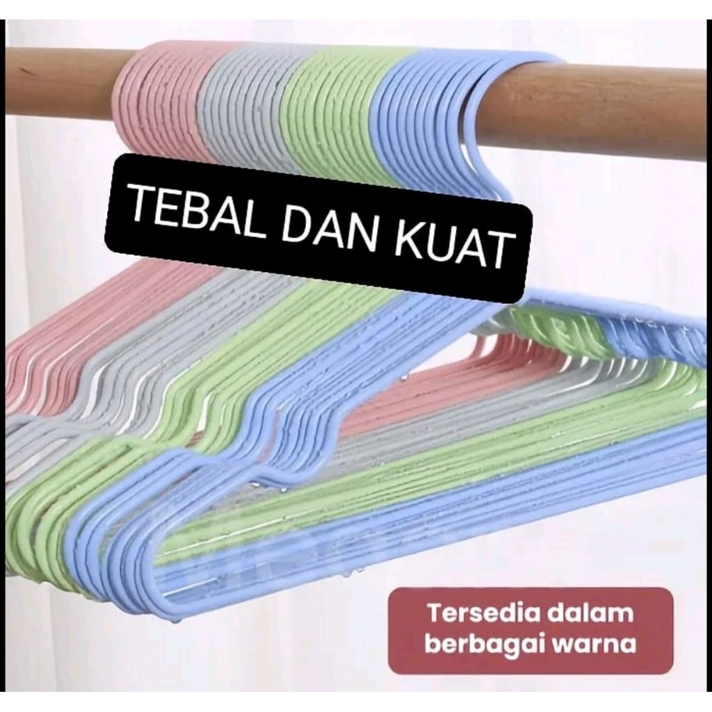 Hanger Kawat Hanger Warna Gantungan Baju Kawat Anti Slip dan anti karat Hanger Dewasa