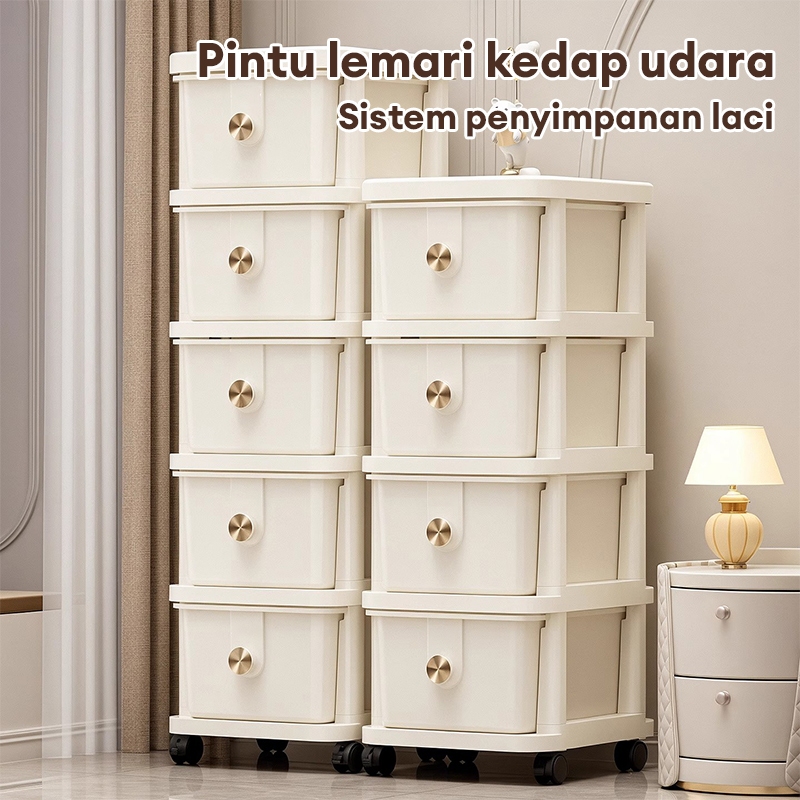 Lebar18/25cm Rak Susun Penyimpanan Plastik/Lemari Plastik Laci/Laci Plastik/Rak Dapur Plastik