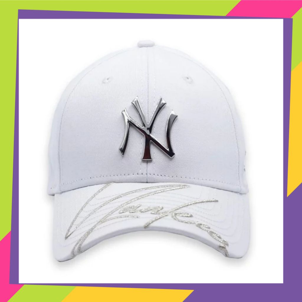 New Era - Sliver NY Metal Badge Visor Yankees Signature 9Forty White
