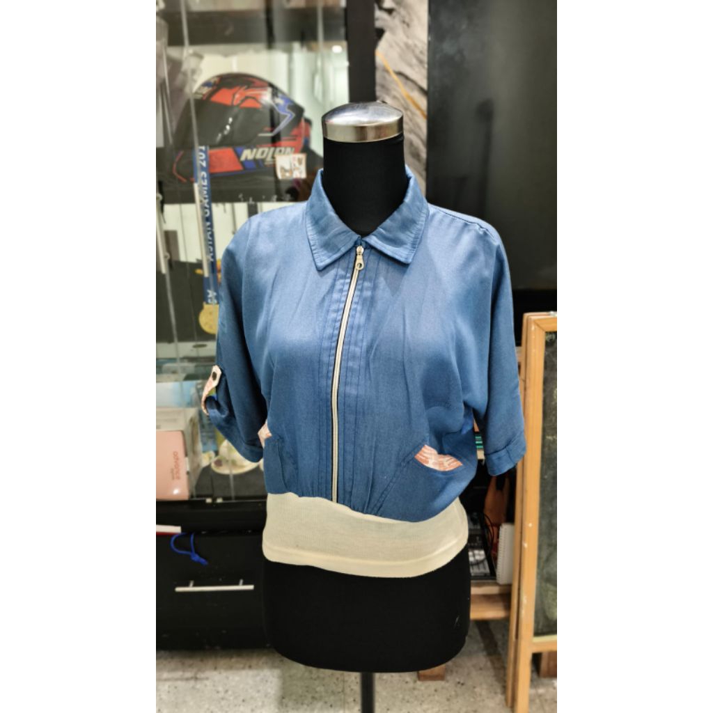 Jaket wanita vintage retro merek BON BON ukuran L (prelove)