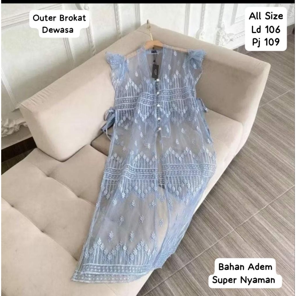 Outer Brokat Bahan Tile Super Nyaman Bestseller