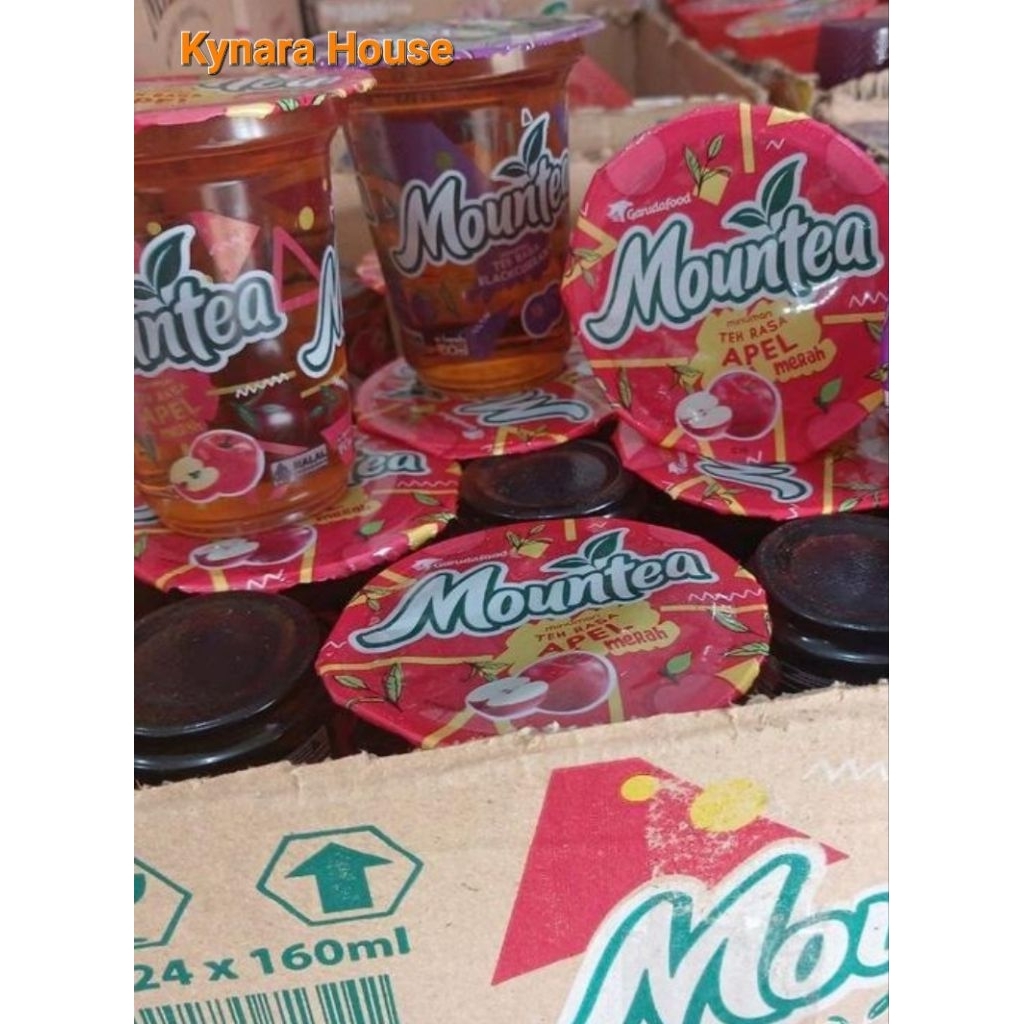 Mountea Minuman Teh Rasa Buah Red Apple Cup 24x160ml (Karton)