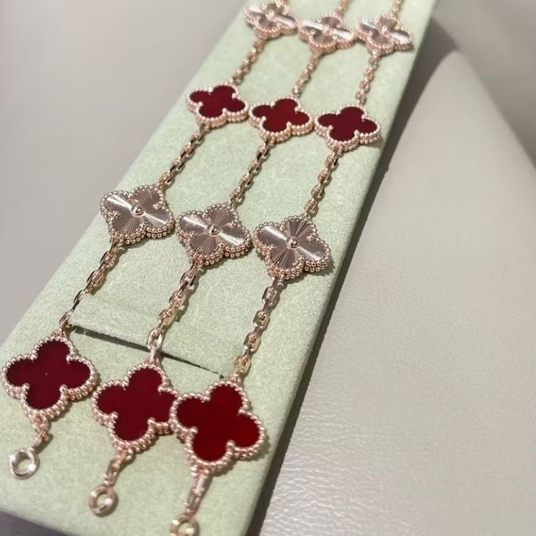 NEW HOLIDAY Gelang VCA Alhambra Vintage 5 Clovers Bracelet