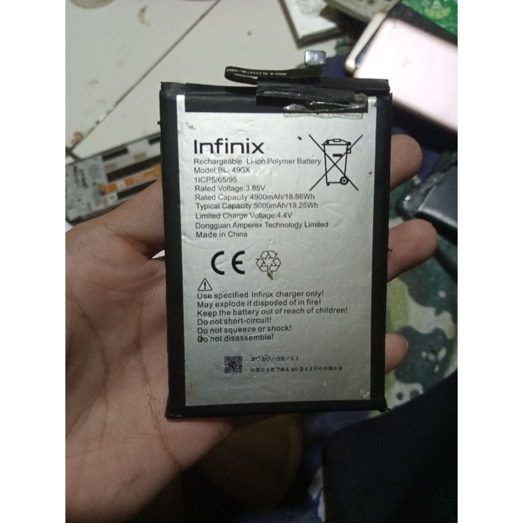 Baterai Infinix Note 7 BL-49GX Original Cabutan Second