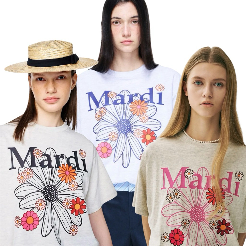 Kaos Mardi Mercredi Original Bangkok Kaos cewek MARDI TEE Flower