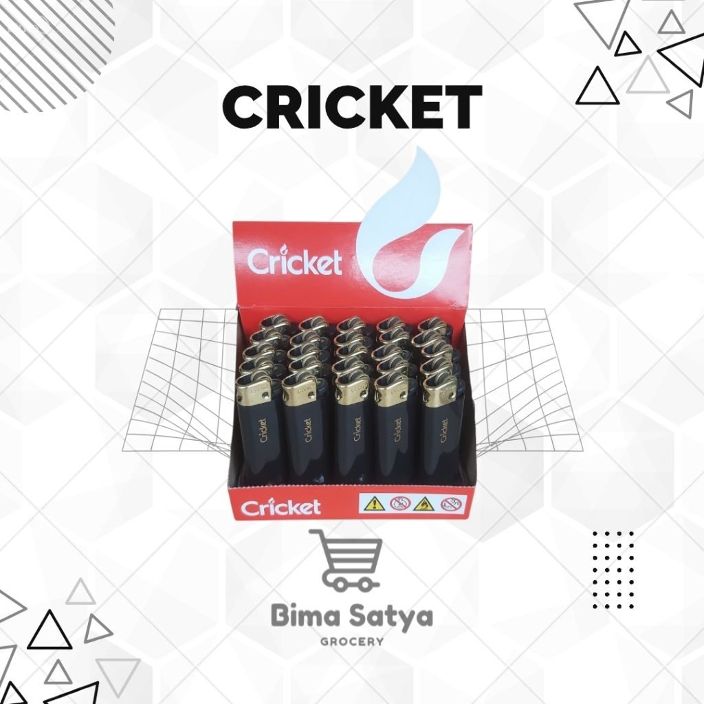 Korek Api Cricket / Lighter Cricket Black and Gold 100% Original Harga 1 box isi 25 pcs