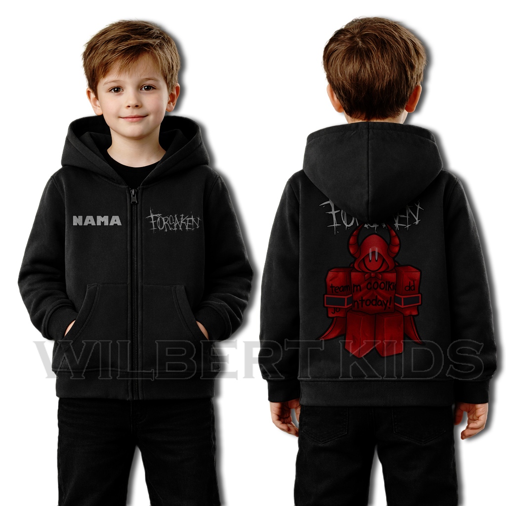 Jaket Hoodie Zipper Anak Roblox Forsaken / Jaket Risleting Anak Roblox Forsaken Gratis Custom Nama