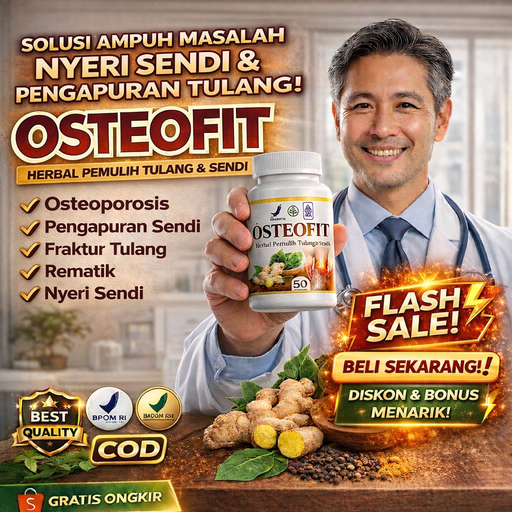 OSTEOFIT – Herbal Persendian 50 Kapsul, Nyeri & Pegal Hilang Cepat, Aman, BPOM Halal & Original