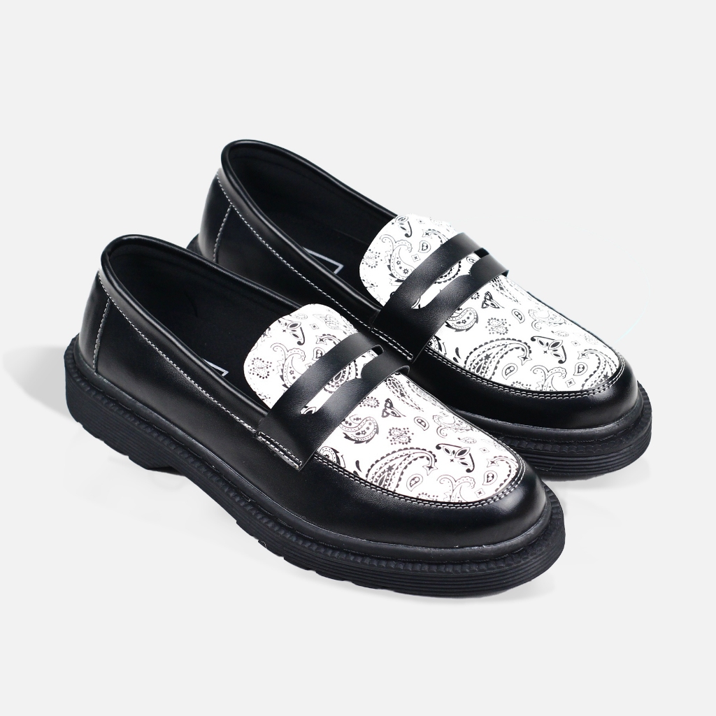 SHID sepatu Loafers Formal Casual Kerja Pria - Elanor Putih