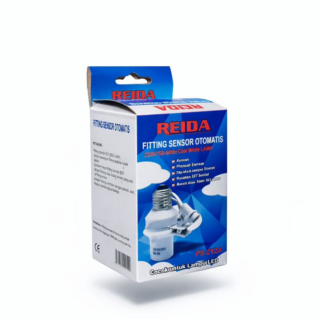 Fitting Lampu Gantung Otomatis Sensor Cahaya Reida Bohlam LED Otomatis E12 Putih - Nyala Saat Gelap 