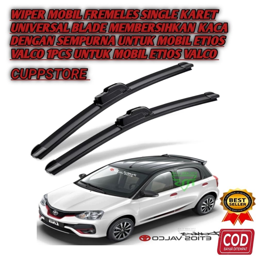 wiper fremeles single karet universal Blade untuk mobil ETIOS VALCO 1pcs untuk mobil ETIOS VALCO