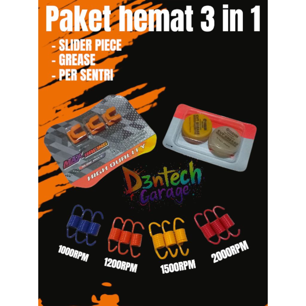 Paket Hemat (3in1) Slider Piece Grease Gemuk CVT Per Sentri Mio Karbu Nouvo Mio J Xeon X-Ride Nmax L