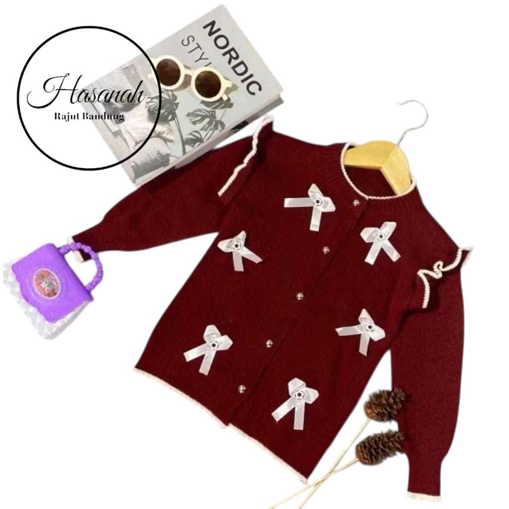Sweater Rajut Anak Korean Umur 6-12 Tahun || Cardigan Sweater Pita Anak Usia 6-12 Tahun || Cardygan 