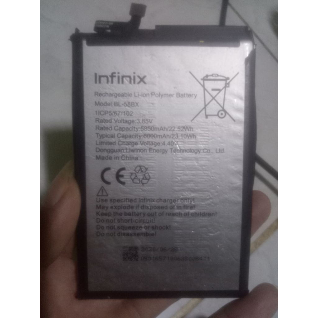 batre ORI copotan Infinix hot 9play 6000mah