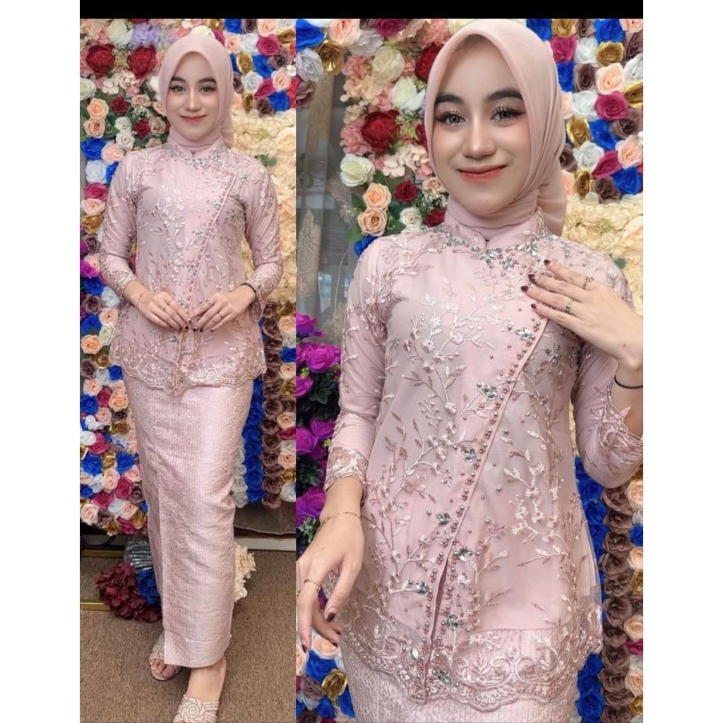 Kebaya Tille Janggan Payet ajc//Kebaya  Kekinian//Kebaya Realpict//Set Kebaya Songket Premium