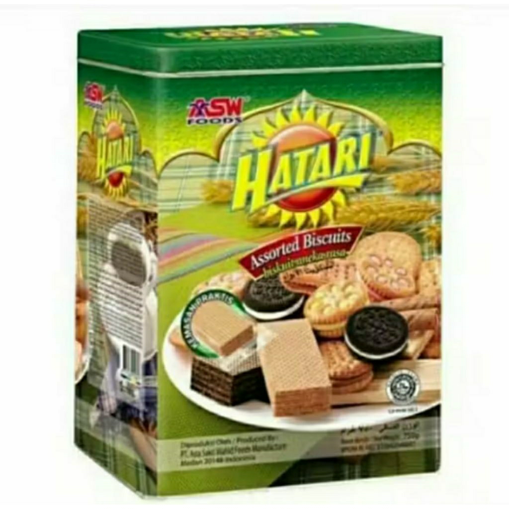 hatari assorted biskuit kaleng segi