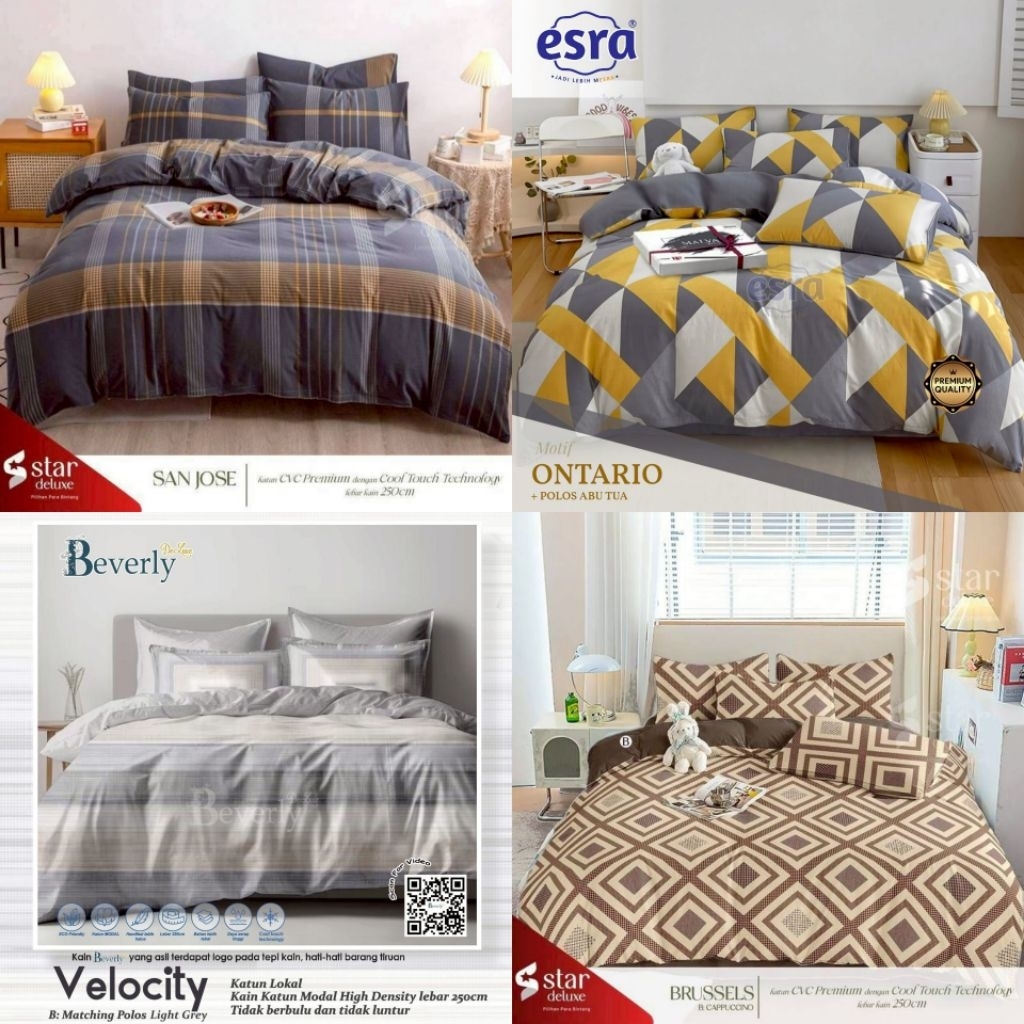 SPREI SEPREI KATUN LOKAL ESRA MOTIF ABSTRAK