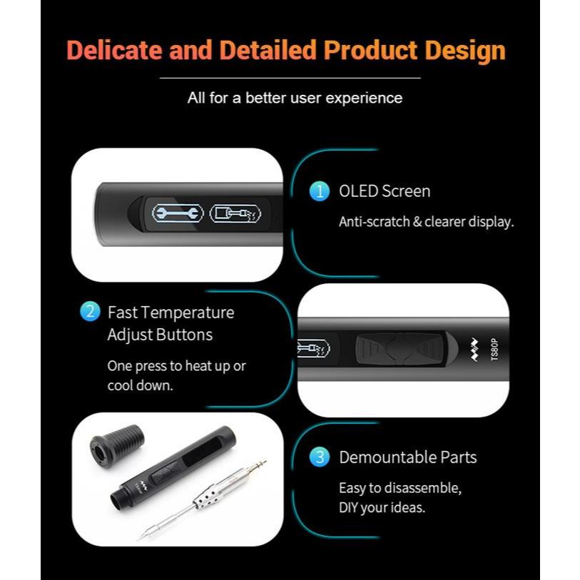 Soldering Iron Miniware TS80P More -Solder Pintar Programable Original