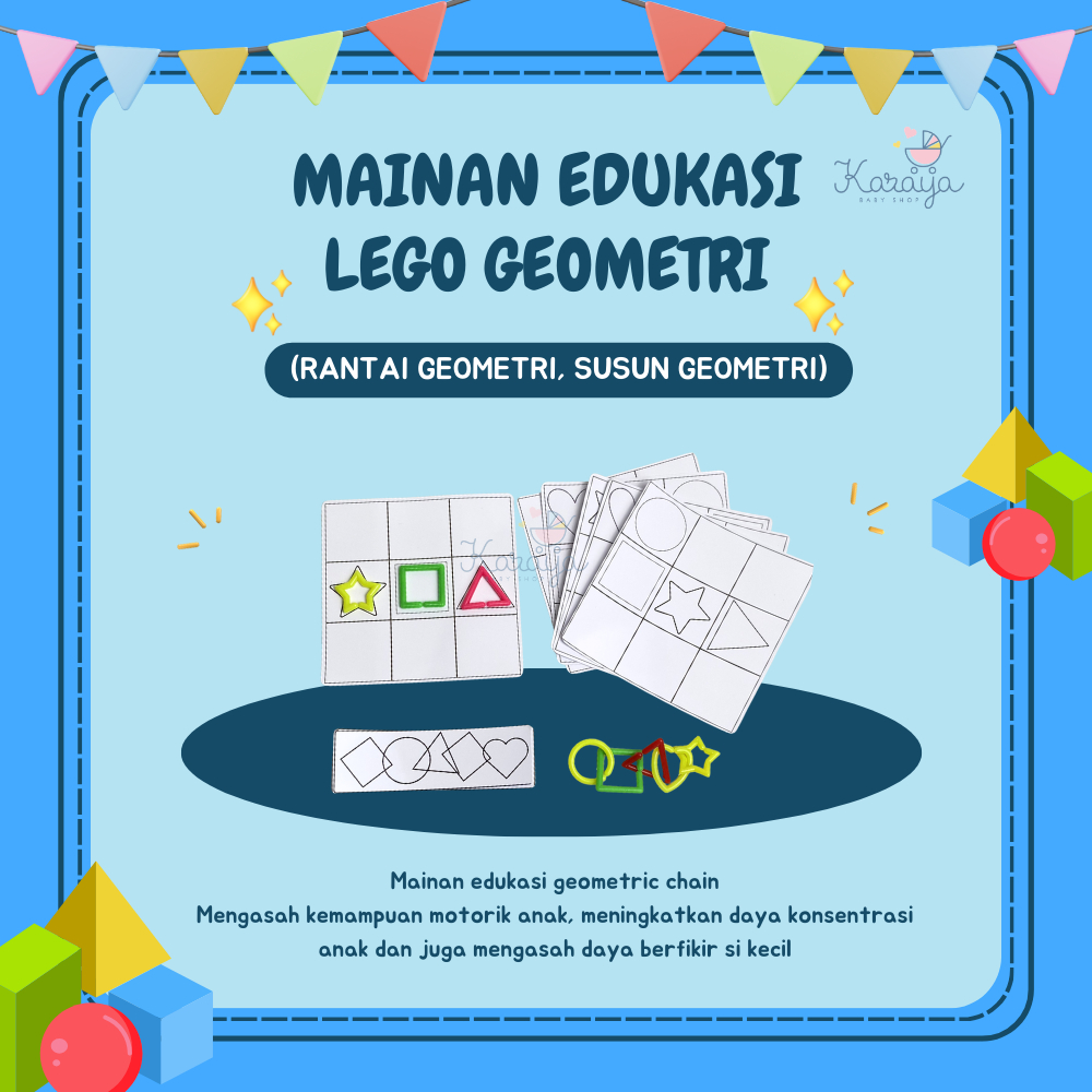 KBS Mainan Edukasi Lego Geometri (RANTAI GEOMETRI, SUSUN GEOMETRI)