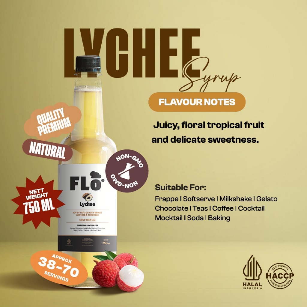 FLO Lychee Syrup 750ml Sirup Leci