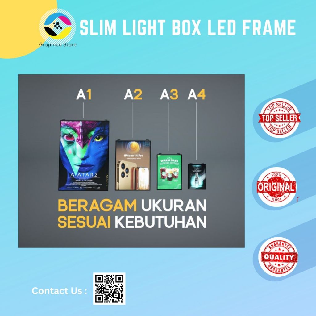 Slim Lightbox A4 | Frame Lampu Menu Promosi | Frame Portable LED