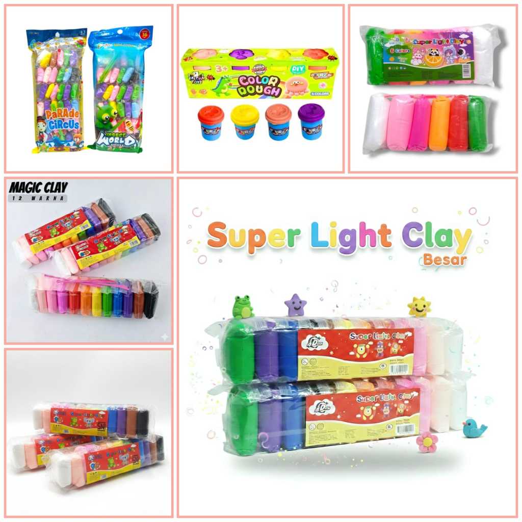 Gabybelle-Mainan Anak Clay Warna Warni Isi 12Pc & Mainan Anak Clay Warna Warni isi 36