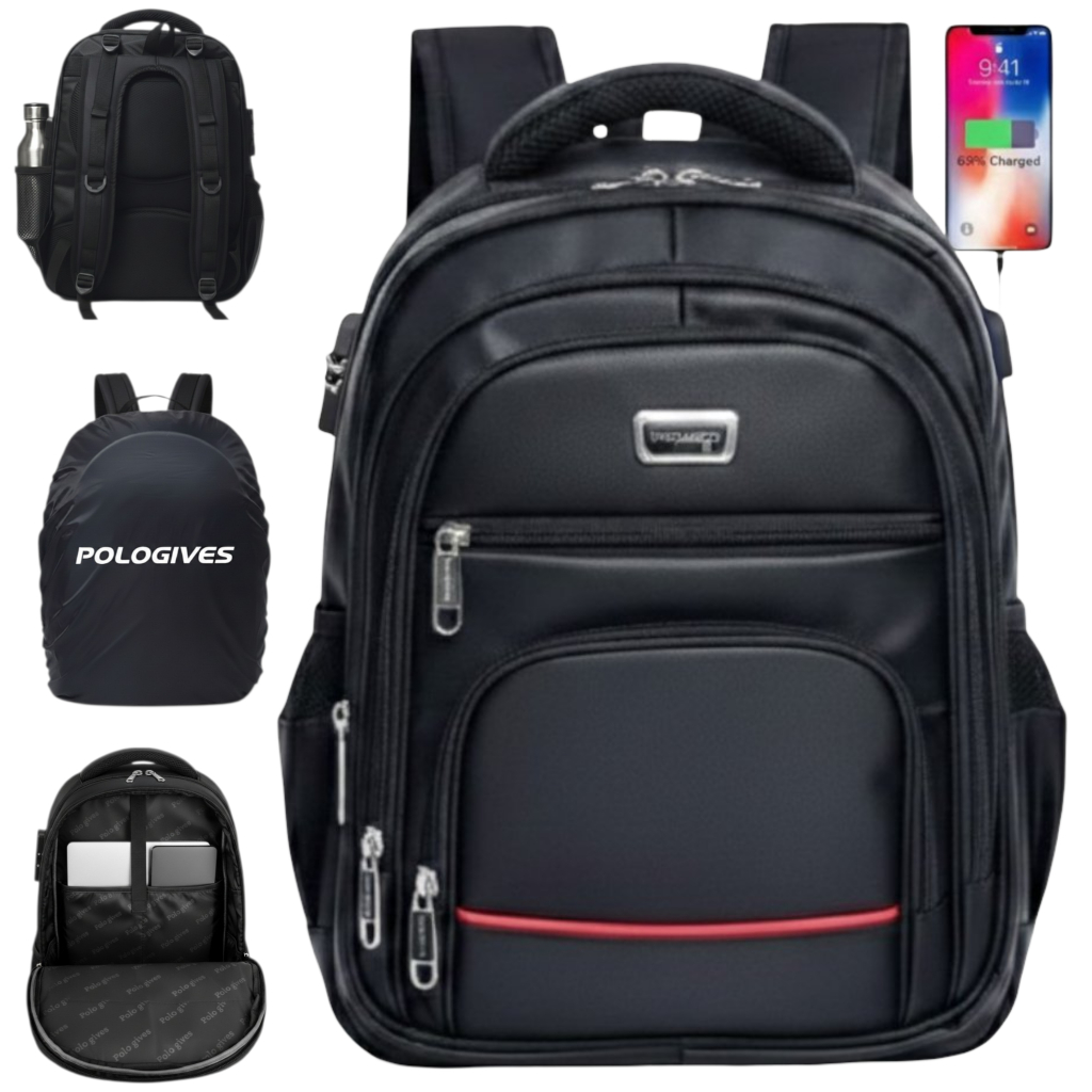 Tas Polo Gives 15 in Tas Ransel Anak SD Tas Ransel Kerja Kunci Usb Port Polo Import New