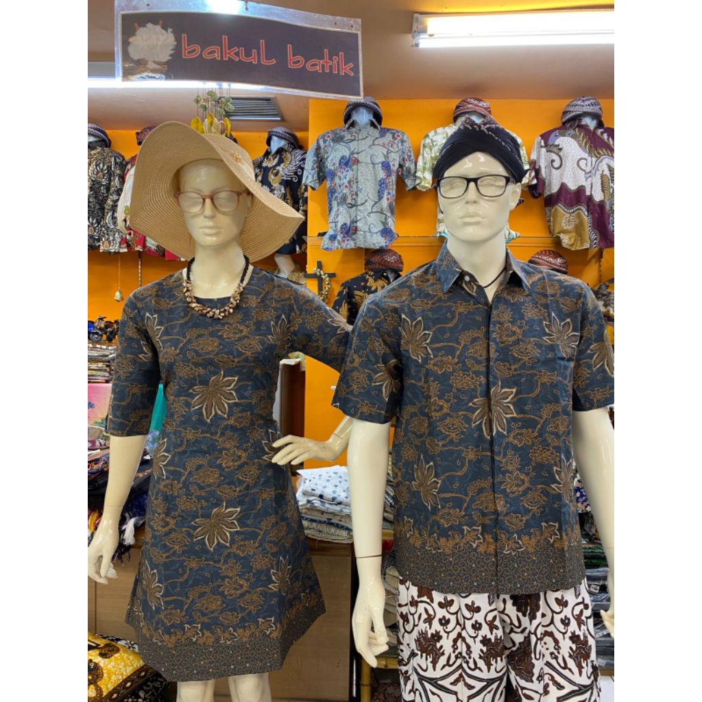 Toko Bakul Batik,Couple batik dres dan kemeja pendek