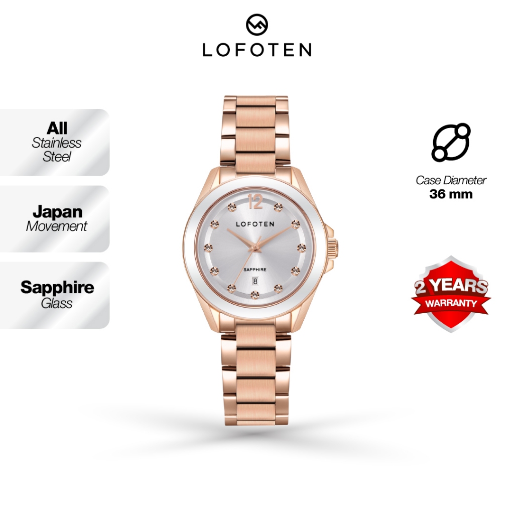 Lofoten F-2324L Stainless Steel - Kaca Sapphire Case Width : 36 mmJam Tangan Wanita