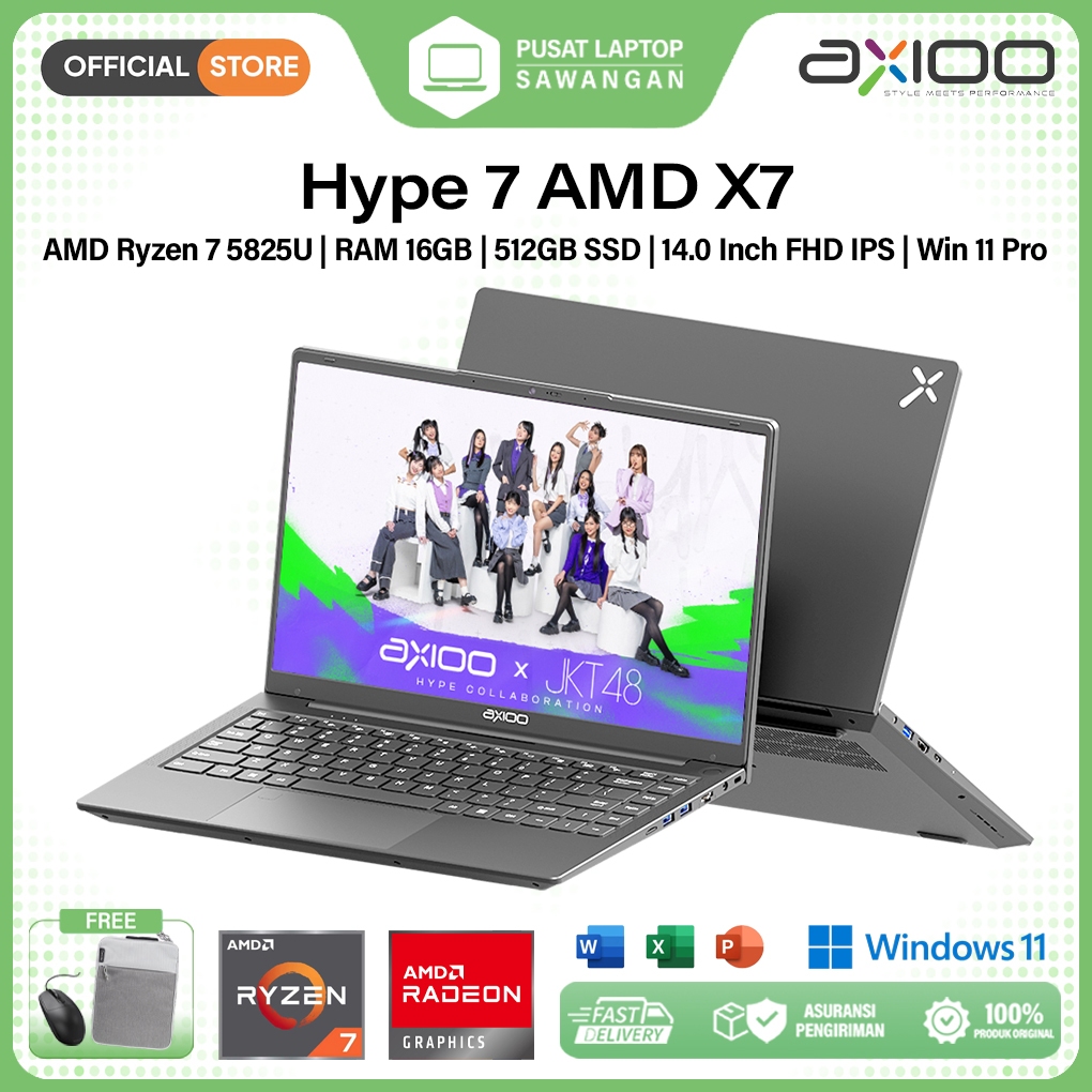 Laptop Axioo Hype 7 X7 Ryzen 7 5825U RAM 16GB SSD 512GB 14 Inch Full HD Garansi Resmi