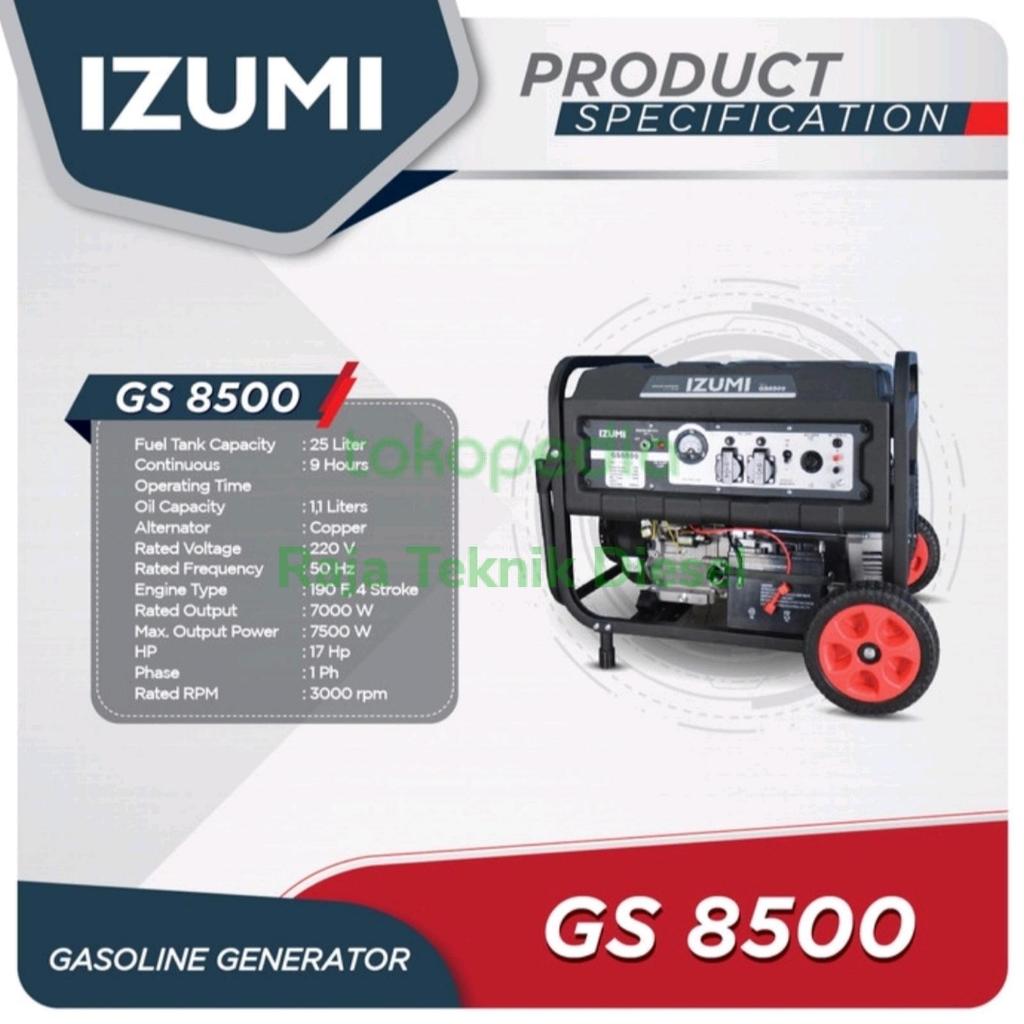 IZUMI GENSET BENSIN 7000 WATT GS 8500