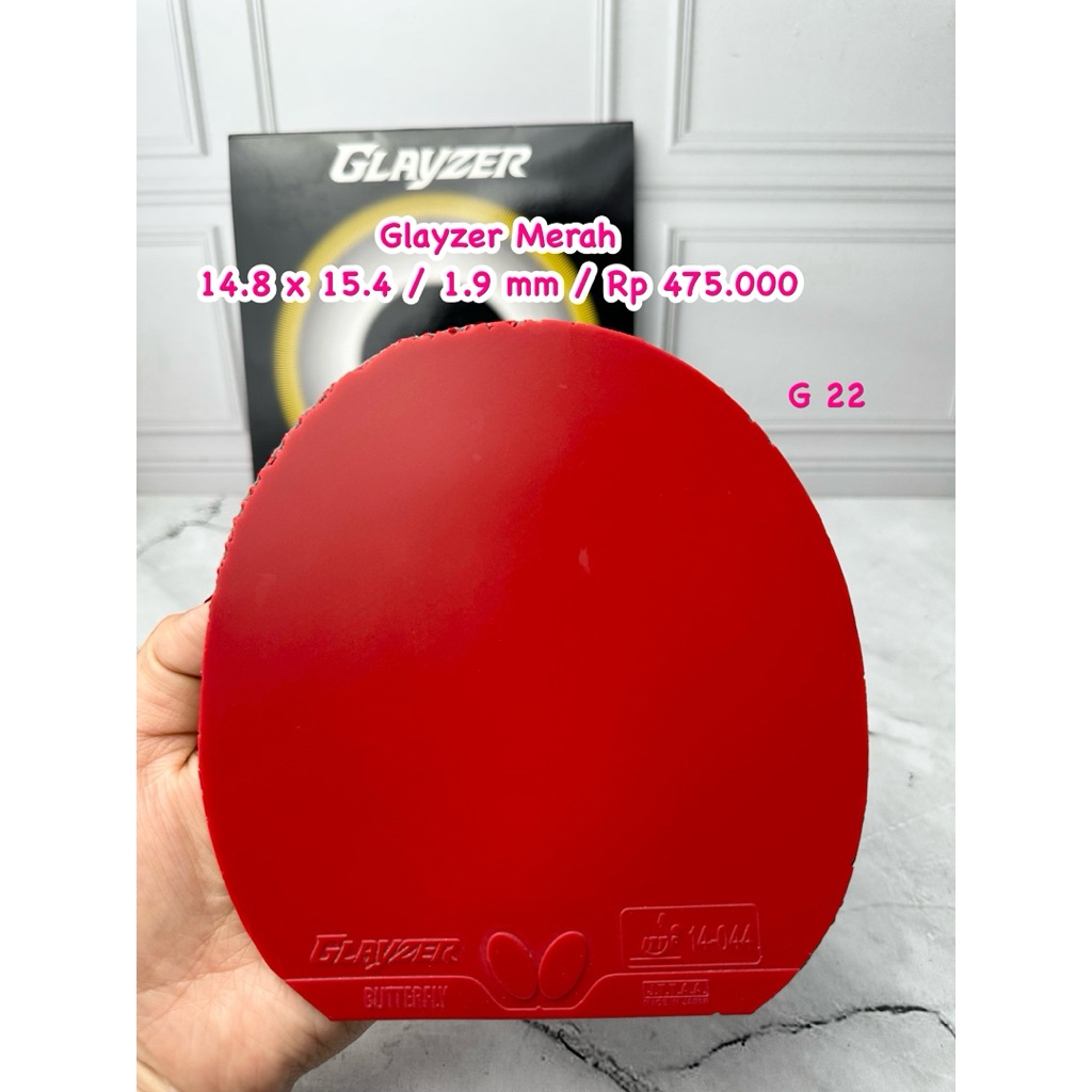 second karet tenis meja pingpong Glayzer merah