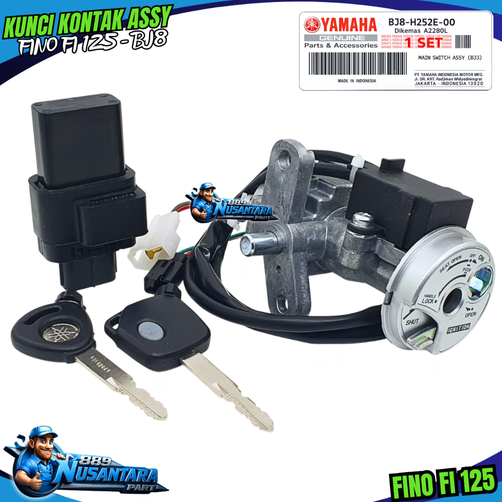 KUNCI KONTAK KEYSET YAMAHA FINO FI 125 OIRIGINAL BJ8 REMOTE ASSY