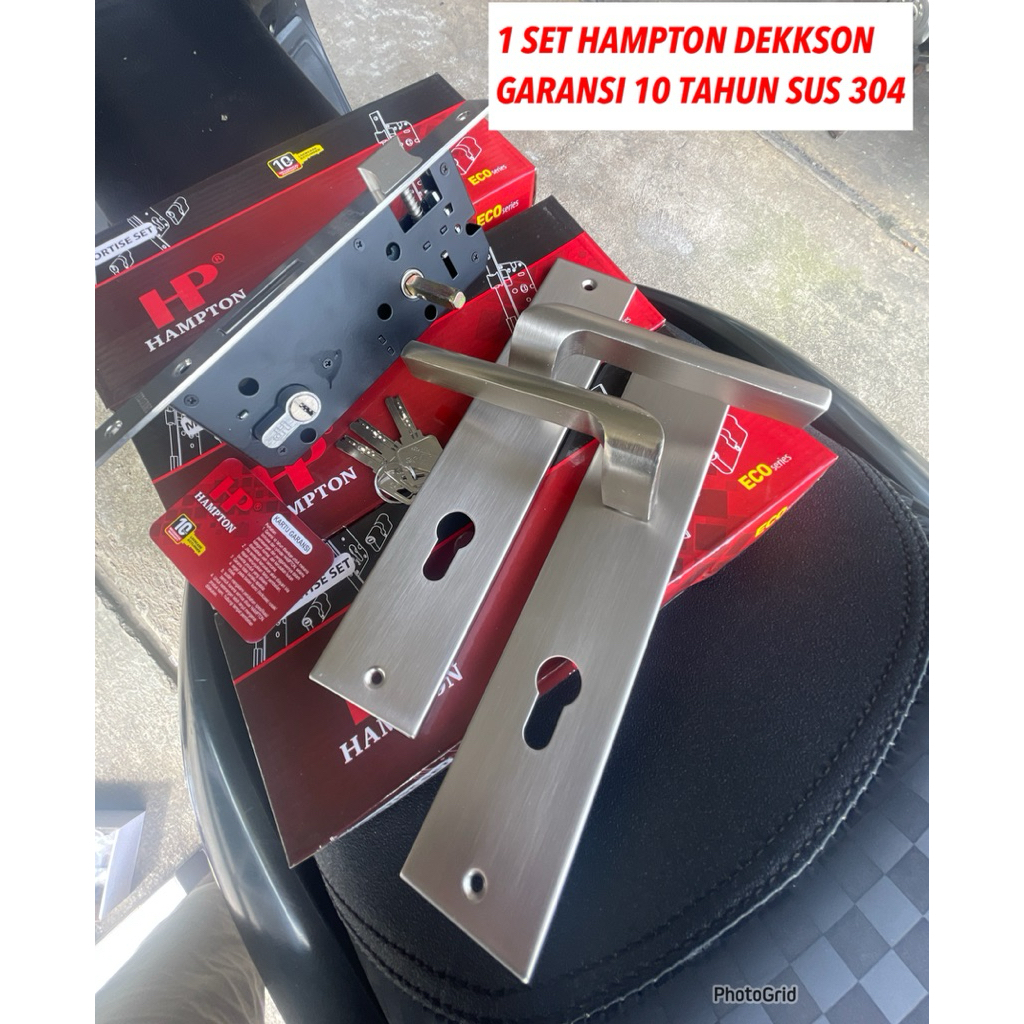 KUNCI PINTU HAMPTON BESAR PREMIUM BESAR HITAM KNOK SUS 304/ Kunci handle pintu besar black/ kunci pi