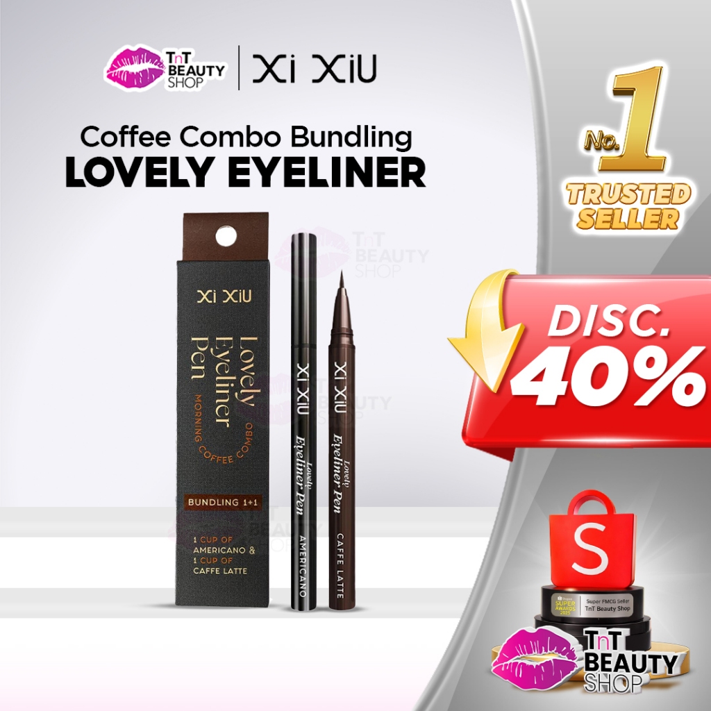 Xi Xiu Lovely Eyeliner Pen Morning Coffee Combo Bundling 1+1 Americano & Caffe Latte | TnT Beauty Sh