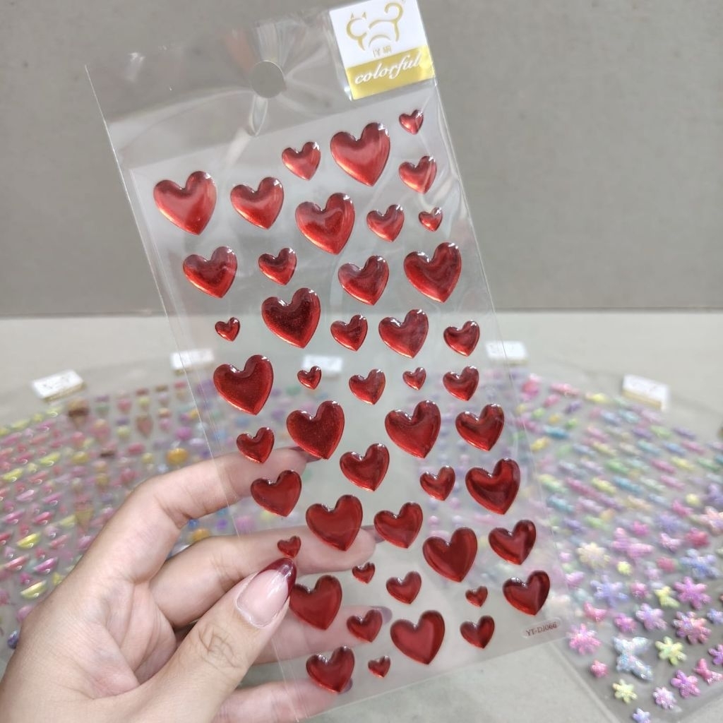 BEBAS PENGEMBALIAN Stiker Timbul love jeli