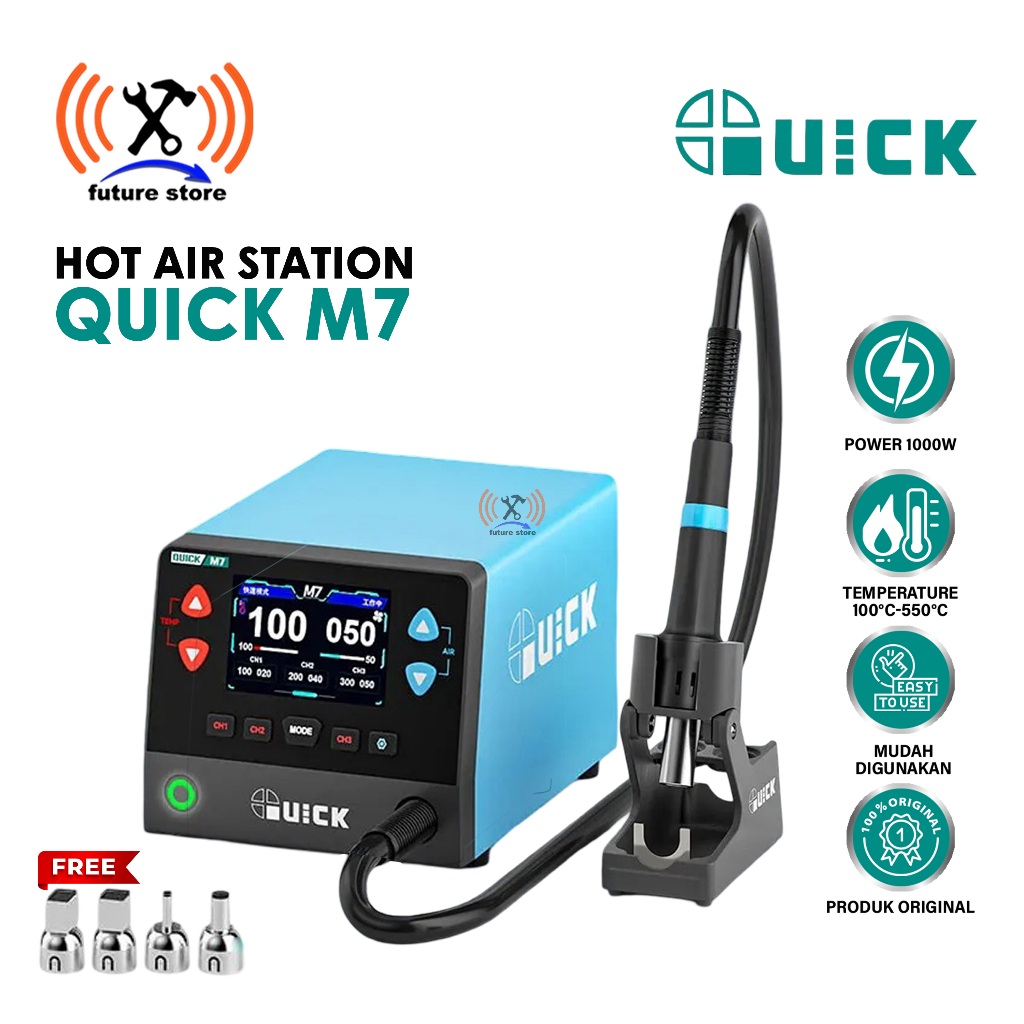 QUICKK M7 HOT AIR REWORK STATION ORIGINAL - BLOWER 1000W SMART DIGITAL PRECISION - BLOWER QUICK M7 S