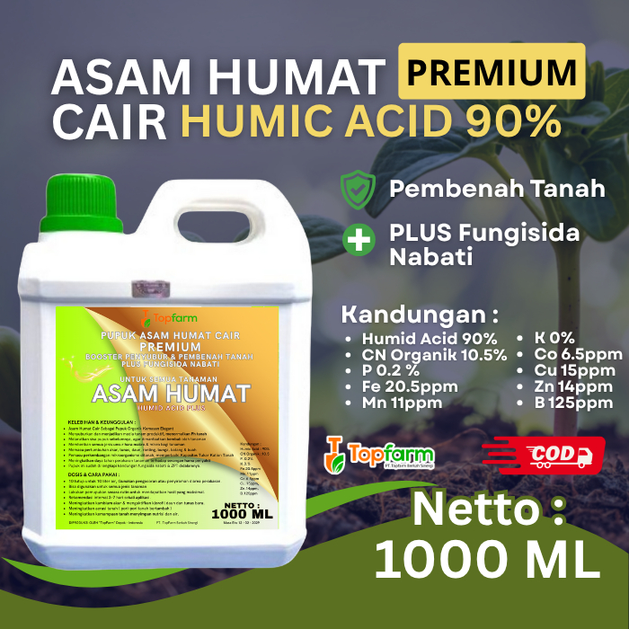 Asam Humat Cair 1 Liter / Pupuk Asam Humat Pembenah Tanah / Pupuk Asam Humat Cair / Pupuk Pembenah T