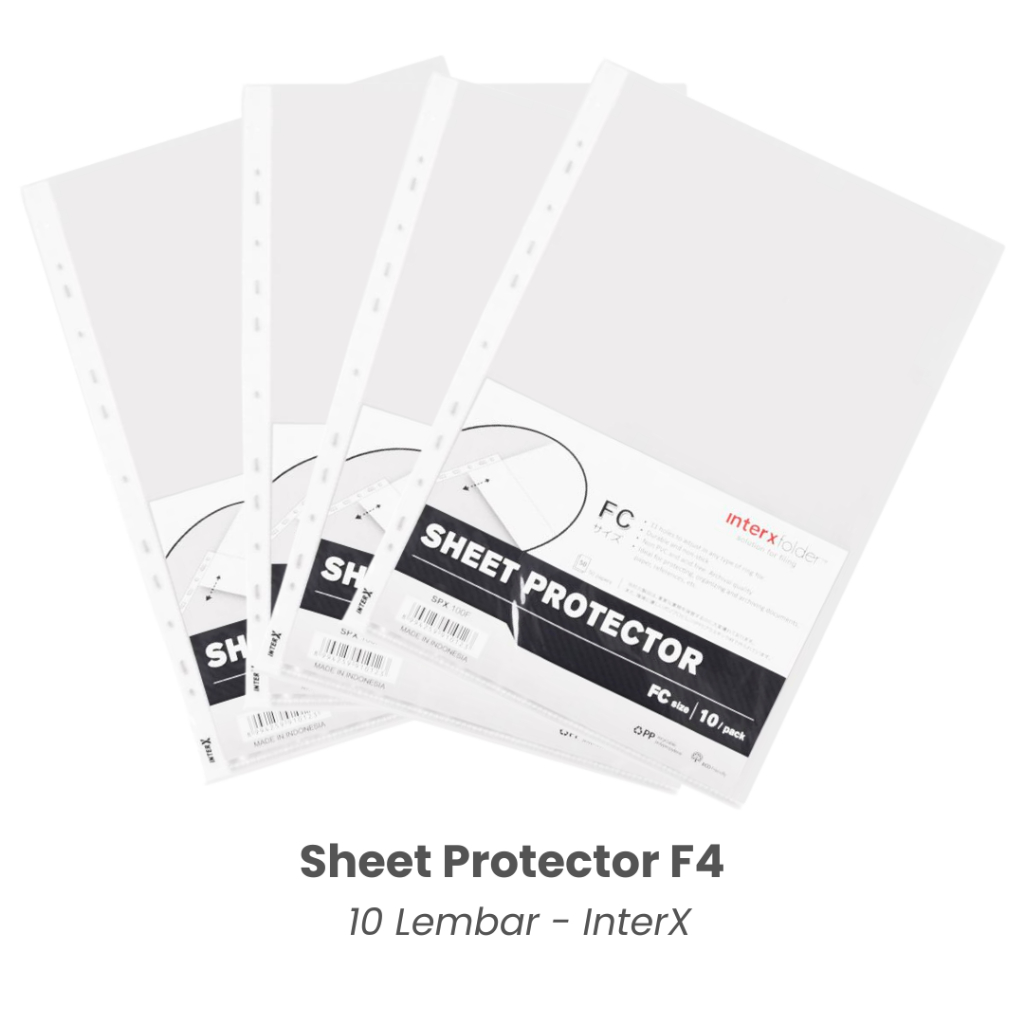 INTERX Sheet Protector Folio F4 Isi 10 Lembar Map Plastik Dokumen
