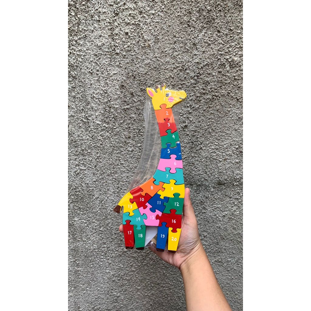 Puzzle Number Wooden Giraffe / Puzzle Kayu Jerapah / Mainan Puzzle / Mainan Edukasi / Montessori