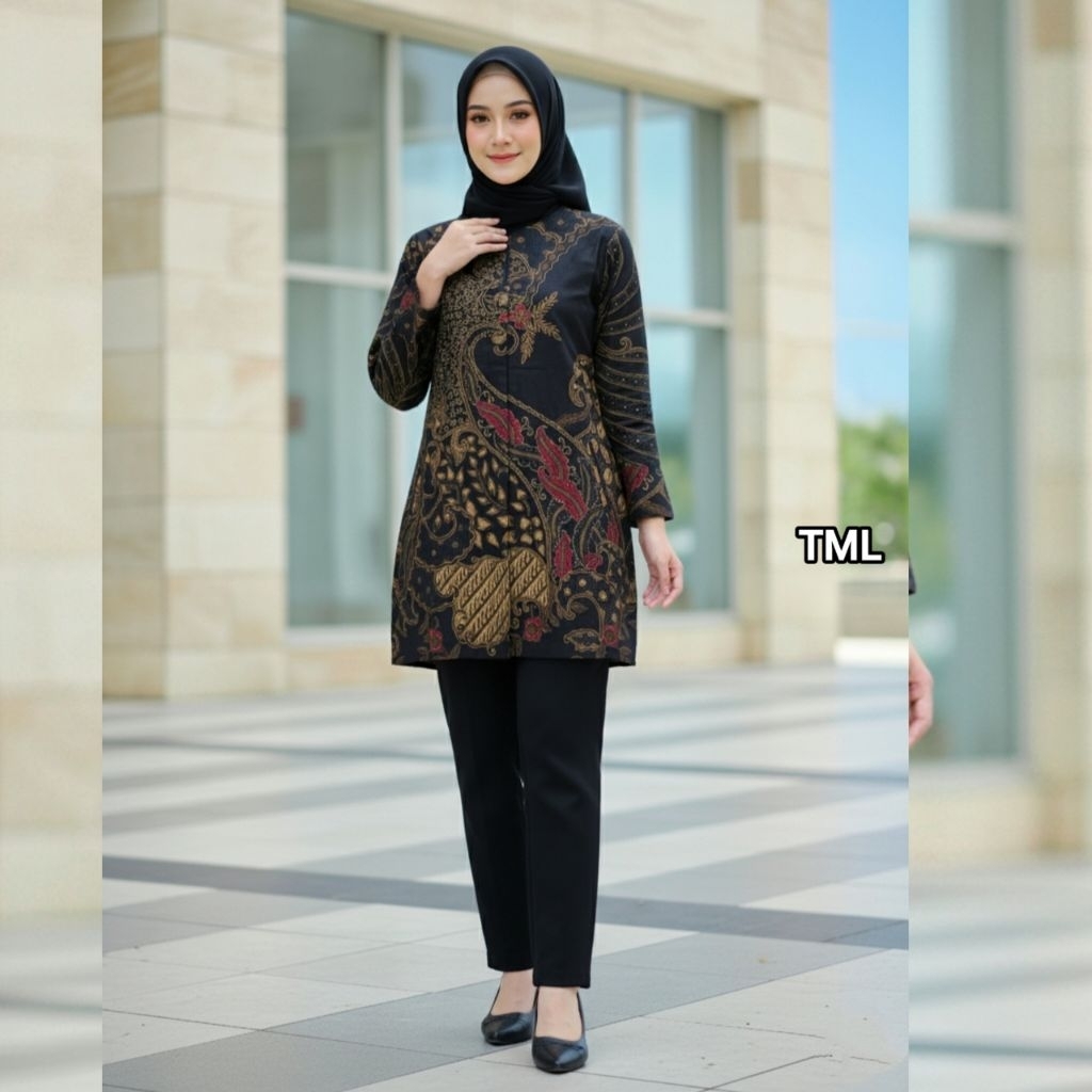 dress batik wanita batik prabu full lapisan