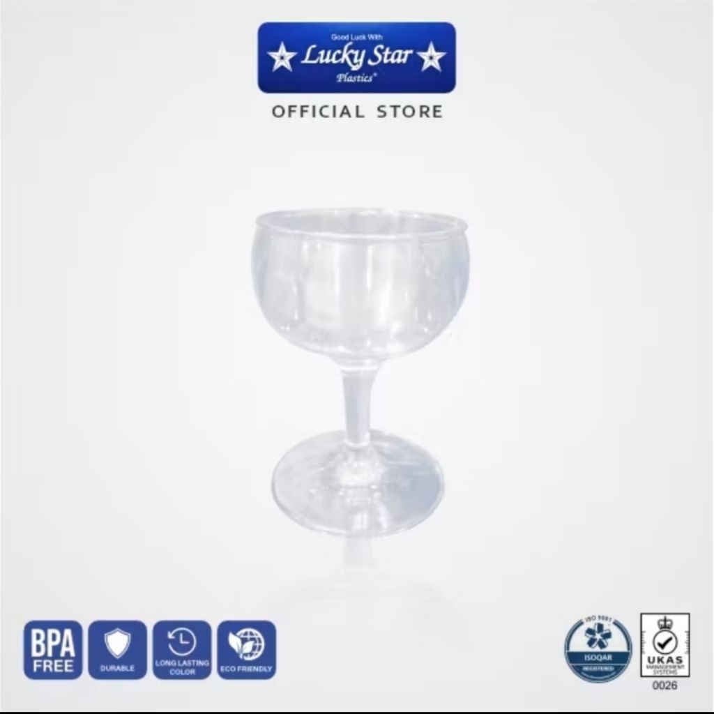 Gelas sloki florence / gelas lucky star / wine cup / gelas plastik AS gelas bening